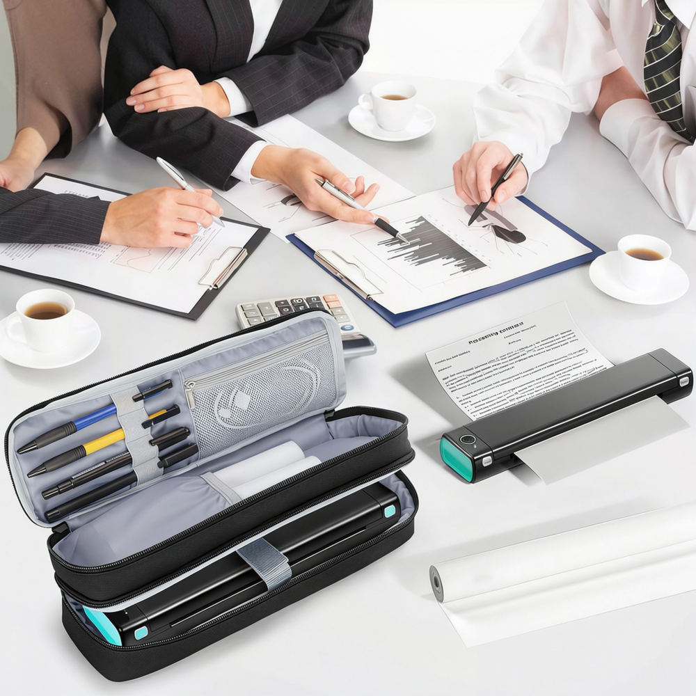 Tech Accessories Travel Organizer Pouch - حقيبة تخزين قلم المسح المحمولة لطابعة