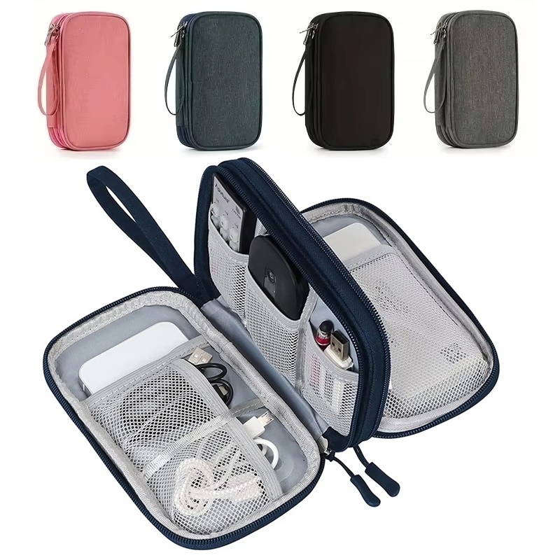 Tech Accessories Case - حقيبة تخزين كابلات البيانات المقاومة للماء،