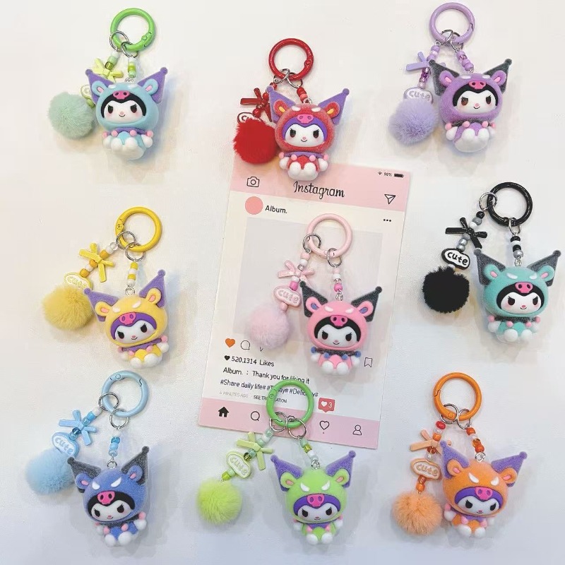 Kawaii Tech Accessories - سلسلة مفاتيح من الراتنج على شكل